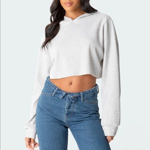 Edikted - Waffle oversized cropped hoodie